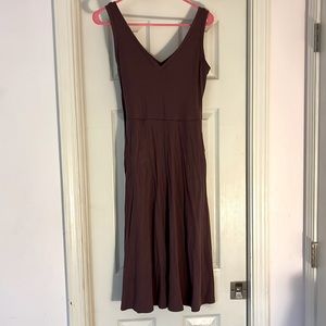 PURPLE MIDI DRESS WITH POCKETS